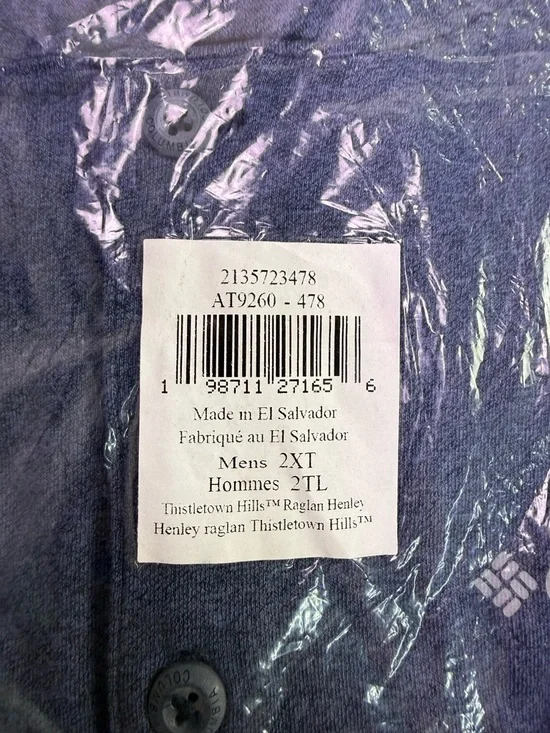 Columbia Men's Slate Blue Long Sleeve Henley - Picture 9 of 9